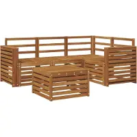 vidaXL Ensemble de canapés d'extérieur 5 pièces Naturel