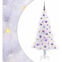 Syfax Sapin de Noël artificiel avec 150 LED Blanc 150 cm PVC et Acier