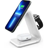 Forcell Chargeur rapide sans fil pour iPhone Apple Watch Air Pods Magsafe Station de charge Mag Safe Qi Charger fonction de charge sans fil