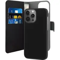 Puro Etui en faux cuir - étui pour iPhone 13 Pro, noir (Apple iPhone 13 Pro), Coque pour téléphone portable, Noir