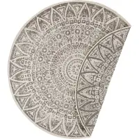 Hanse Home 200x200 (diamètre) cercle Tapis Tapis Tapis Original Nora 104160 Gris Crème cercle - pour la maison et l'extérieur