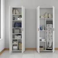 Dmora Veruno - Grand placard polyvalent, 139x190h cm blanc, modulable