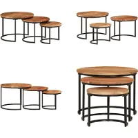 vidaXL Tables d'ensemble 3 pcs. Acacia massif - Table de salon - Tables de salon - Set de tables de salon - Table de salon Moderne