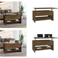 vidaXL Table basse marron aspect chêne 80x50x40 cm Bois composite - Table basse - Tables basses - Table d'appoint - Table de salon