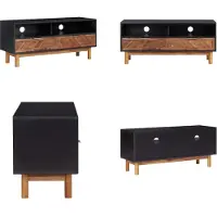 vidaXL Meuble TV 100 x 35 x 45 cm en bois d'acacia massif et MDF - Meuble TV - Meubles TV - Meubles pour téléviseur - Meubles TV