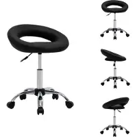 vidaXL Chaise de salle à manger pivotante Noir Similicuir - Chaise de salle à manger