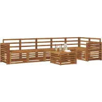 vidaXL Ensemble de salon de jardin , 7 pièces, en polyester naturel