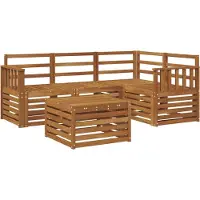 vidaXL Ensemble de canapés d'extérieur 5 pièces Naturel