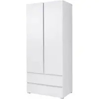 Dakar Armoire à portes battantes Cosmos 92 x 51 x 204 cm, blanche, 2 portes