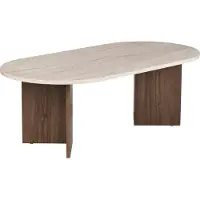 Skye Decor , Sable - Travertine, Walnut, Table basse, Travertin, PANNEAU DE PARTICULES 100 % MÉLAMINÉ, 119 x 60 x 40 cm