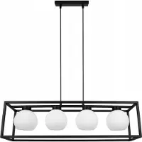 Light11 HOME Eliza Cage Lampe à suspendre - Plafonnier pour le salon, la chambre à coucher et la salle à manger - Suspension en métal et verre - E27 - 4-flamme