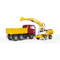 BRUDER Camion De Travail Avec Excavatrice Liebherr