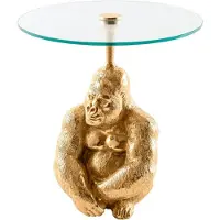 Invicta Plateau en verre 50 cm, design doré, table moderne pour salon - ACHETER MAINTENANT