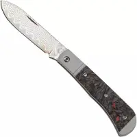 Kizer Cutlery Vanguard Trestle D V3760A5 Acid-Washed Rainbow Damascus, Aluminium &amp; Red FatCarbon, couteau de poche, Azo design