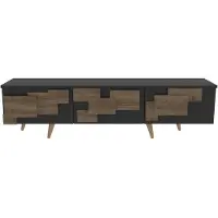 Skye Decor , 3 D - Anthracite, Noyer, Meuble TV, Anthracite, PANNEAUX DE PARTICULES 100 % MÉLAMINÉS, 160 x 35 x 45 cm