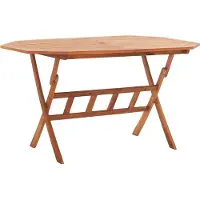 Syfax Table pliable de jardin 135 x 85 x 75 cm Bois d'acacia massif
