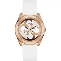 GUESS Montre à affichage analogique 'G Twist' or rose / blanc