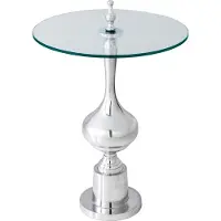 Invicta Plateau en verre 65 cm, design argenté, table moderne pour salon - ACHETER MAINTENANT