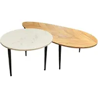 Invicta Table basse en marbre et bois, design moderne pour le salon - ACHETER MAINTENANT