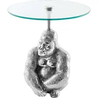 Invicta Plateau en verre 50 cm, design argenté, table moderne pour salon - ACHETER MAINTENANT