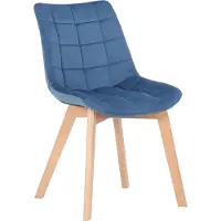BellaFurn Chaise de salle à manger en velours - Chaise en velours - Entretien du siège - Couleur sympathique et confortable : bleu