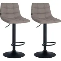 BellaFurn set de 2 tabourets de bar - tabouret de cuisine - pivotant à 360° pour une liberté de mouvement optimale | Couleur : gris | Couleur de base : noir