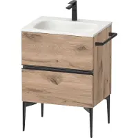 Duravit Sivida Meuble sous-lavabo, 2 tiroirs, poignée encastrée noir diamant mat, 610x477x592mm, pour Sivida, SV46500BD550000