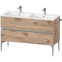 Duravit Sivida bâti-support pour lavabo, 2 tiroirs, poignée profilée chromée, 1280x477x591mm, pour ME by Starck, SV4647010550000
