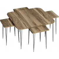 Xl Moebel Gmbh Brauner Holz-Couchtisch mit Beistelltischen im eleganten Stil