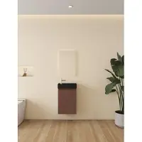 Quality Heating Armoire de toilette - Mat Schwarz - Céramique Cuvette 41 x 22,5 cm