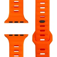 Nalia Bracelet Motion pour Apple Watch SE/10/9/8/7/6/5/4/3/2/1, bracelet de sport en silicone souple, 38/40/41/42 mm - Orange fluo