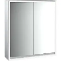Emco loft armoire de toilette lumineuse, 600 mm, modèle apparent, aluminium/miroir, 979805104 (64.40 x 17.50 x 73.30 cm)