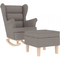 vidaXL Chaise à bascule avec repose-pied Taupe Tissu