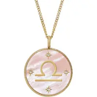 Fossil - Gold-plated Libra necklace Written in the Stars JF04844710, (Acier inoxydable)