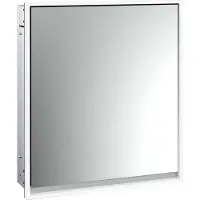 Emco loft Armoire de toilette avec éclairage, 600 mm, modèle à encastrer, aluminium/blanc, 979806103