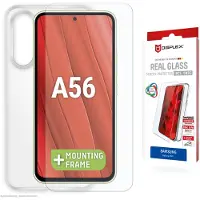 Displex Real Glass, verre blindé 2D + coque pour téléphone portable (1 pcs, Samsung Galaxy A56), Téléphone portable : film de protection, Transparent