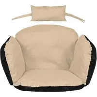 AIO Factory Coussin de jardin 112x113 cm pour fauteuil suspendu Nid de cigogne imperméable beige