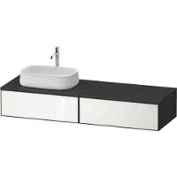 Duravit Zencha Meuble sous-lavabo avec console, 1600x550mm, 2 tiroirs, 1 découpe à gauche, ZE4814, ZE4814L64800000