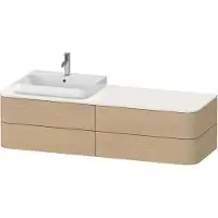 Duravit Happy D.2 Plus Meuble sous-vasque sur console suspendu, 1600x550 mm, 4 tiroirs, pour lavabo pour meuble position à gauche, HP4963L71710010