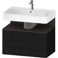 Duravit Collection One Meuble sous-lavabo, 1 tiroir et 1 coulissant, 790x470x590mm, niche graphite super mate, QA4394080160010