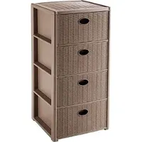 Stefanplast CZ armoire 4 tiroirs, brun, 80x40x40cm, im.rotin
