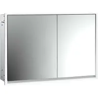 Emco loft Armoire de toilette avec éclairage, 1000mm, 2 portes, modèle à encastrer, aluminium/blanc, 979806117