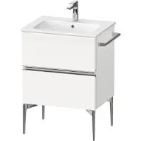 Duravit Sivida bâti-support pour lavabo, 2 tiroirs, poignée profilée chromée, 610x477x591mm, pour ME by Starck, SV4643010180000