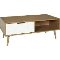 Home Deco Factory Table Basse - - Sven - Moderne - Bois - Marron et Blanc