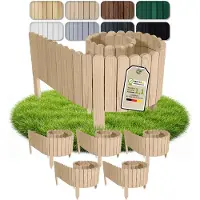 Pemicont Floranica Bordure de massif bois 10 m, 5 x 200 cm, 20 cm, Non traité – lot en pin, bord arrondi