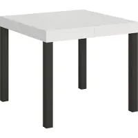 Itamoby Table Extensible 90X90/246 Cm Everyday Frêne Blanc Structure Anthracite