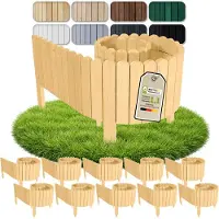 Pemicont Floranica Bordure de massif bois 20 m, 10 x 200 cm, 20 cm, Naturel – lot en pin, bord arrondi
