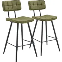 Happy Garden Lot de 2 tabourets de bar en simili vert FERNAND