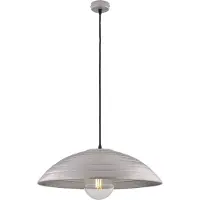 BeLight Suspension Expéditeur D.50 Cm, Fer Noir, Déco Argent Antique, Câble Tissu Réglable, 1 Lumière, Design Sobre Et Chic