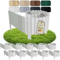 Pemicont Floranica Bordure de massif bois 20 m, 10 x 200 cm, 20 cm, Blanc – lot en pin, bord arrondi